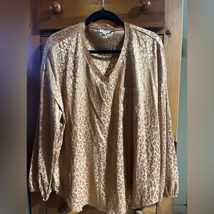 Jodiful Leopard Print V-Neck Blouse